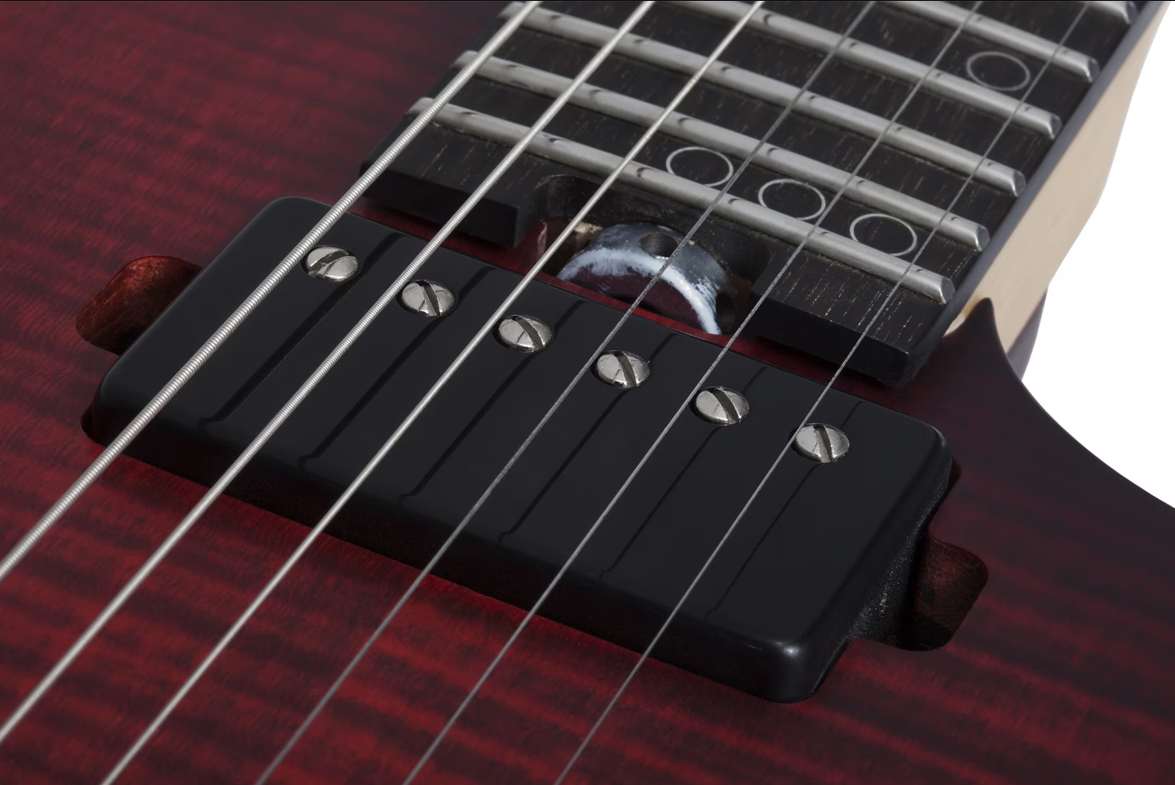 Schecter Sunset-6 Extreme 2h Ht Eb - Scarlet Burst - E-Gitarre aus Metall - Variation 4