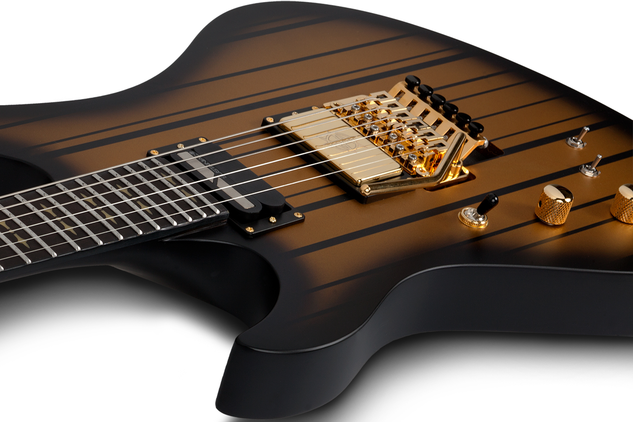 Schecter Synyster Custom-s Lh Signature Gaucher 2h Sustainiac Fr Eb - Satin Gold Burst - E-Gitarre für Linkshänder - Variation 3