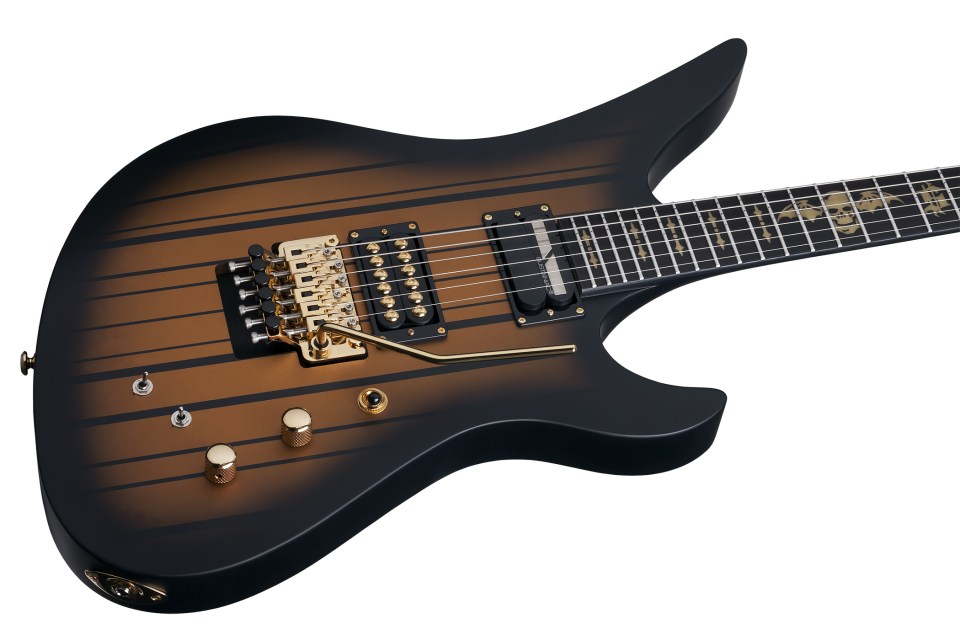 Schecter Synyster Custom-s Signature 2h Seymour Duncan Sustainiac Fr Eb - Satin Gold Burst - E-Gitarre in Str-Form - Variation 1