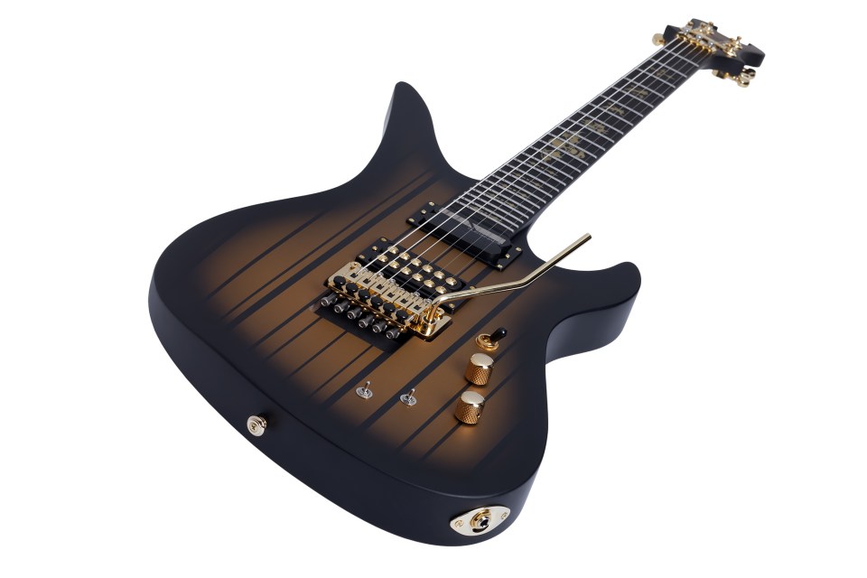 Schecter Synyster Custom-s Signature 2h Seymour Duncan Sustainiac Fr Eb - Satin Gold Burst - E-Gitarre in Str-Form - Variation 3