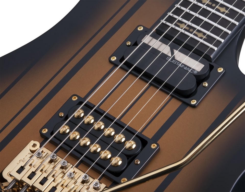 Schecter Synyster Custom-s Signature 2h Seymour Duncan Sustainiac Fr Eb - Satin Gold Burst - E-Gitarre in Str-Form - Variation 4