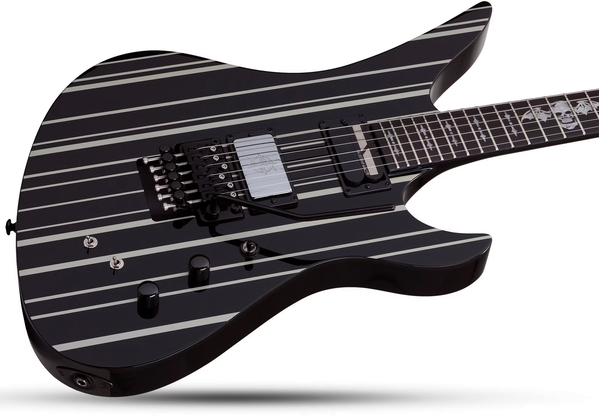 Schecter Synyster Custom-s Signature 2h Sustainiac Fr Eb - Black Silver - E-Gitarre in Str-Form - Variation 1