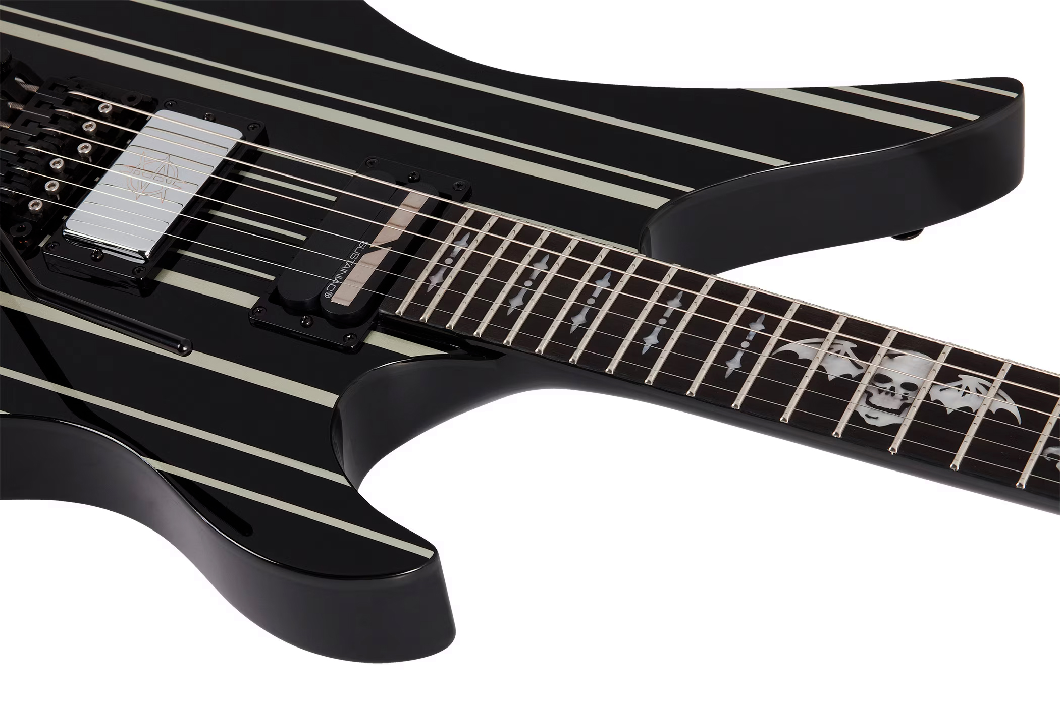 Schecter Synyster Custom-s Signature 2h Sustainiac Fr Eb - Black Silver - E-Gitarre in Str-Form - Variation 2
