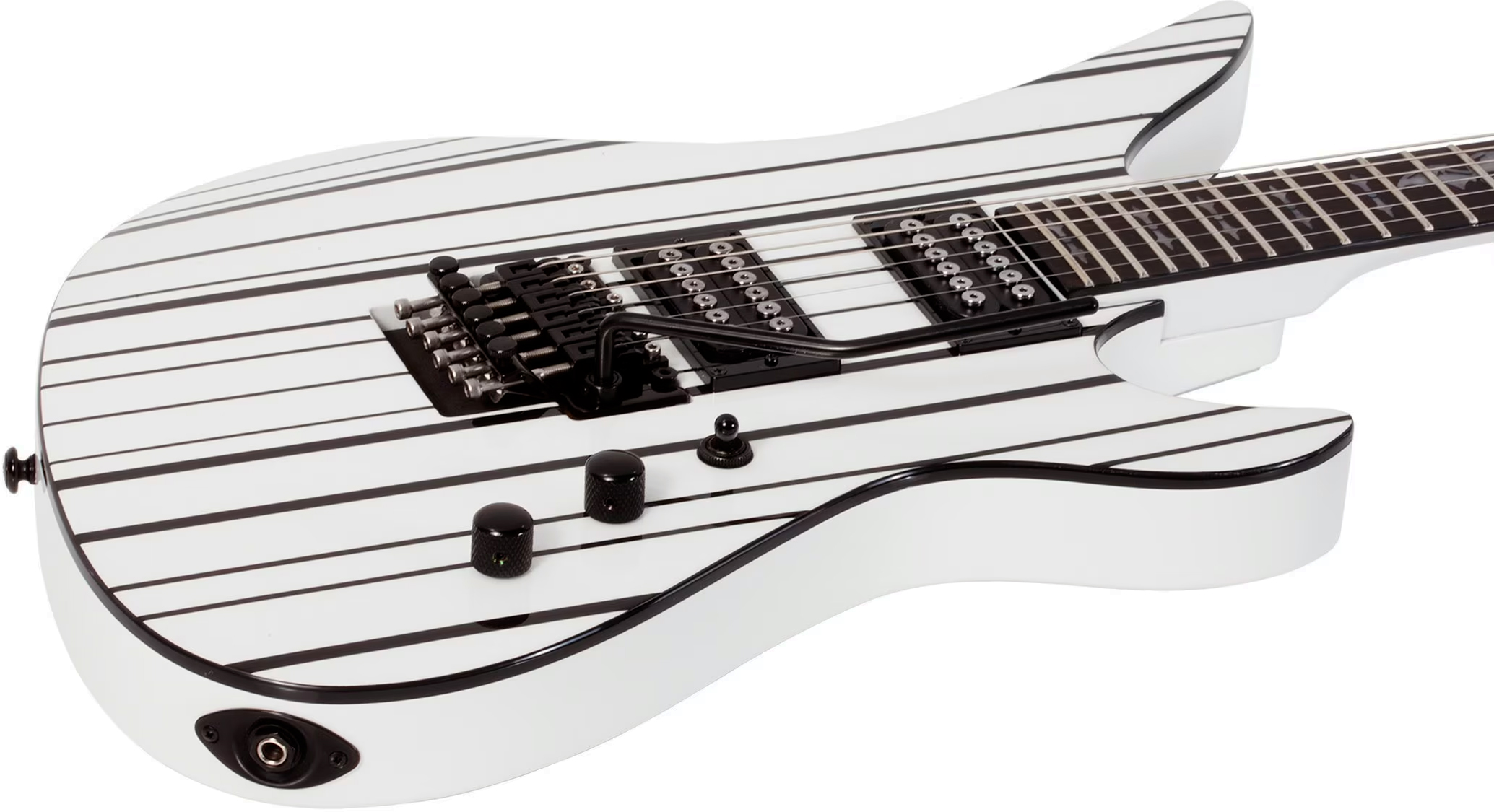 Schecter Synyster Standard Signature 2h Fr Eb - Gloss White With Black Pinstripes - Signature-E-Gitarre - Variation 1