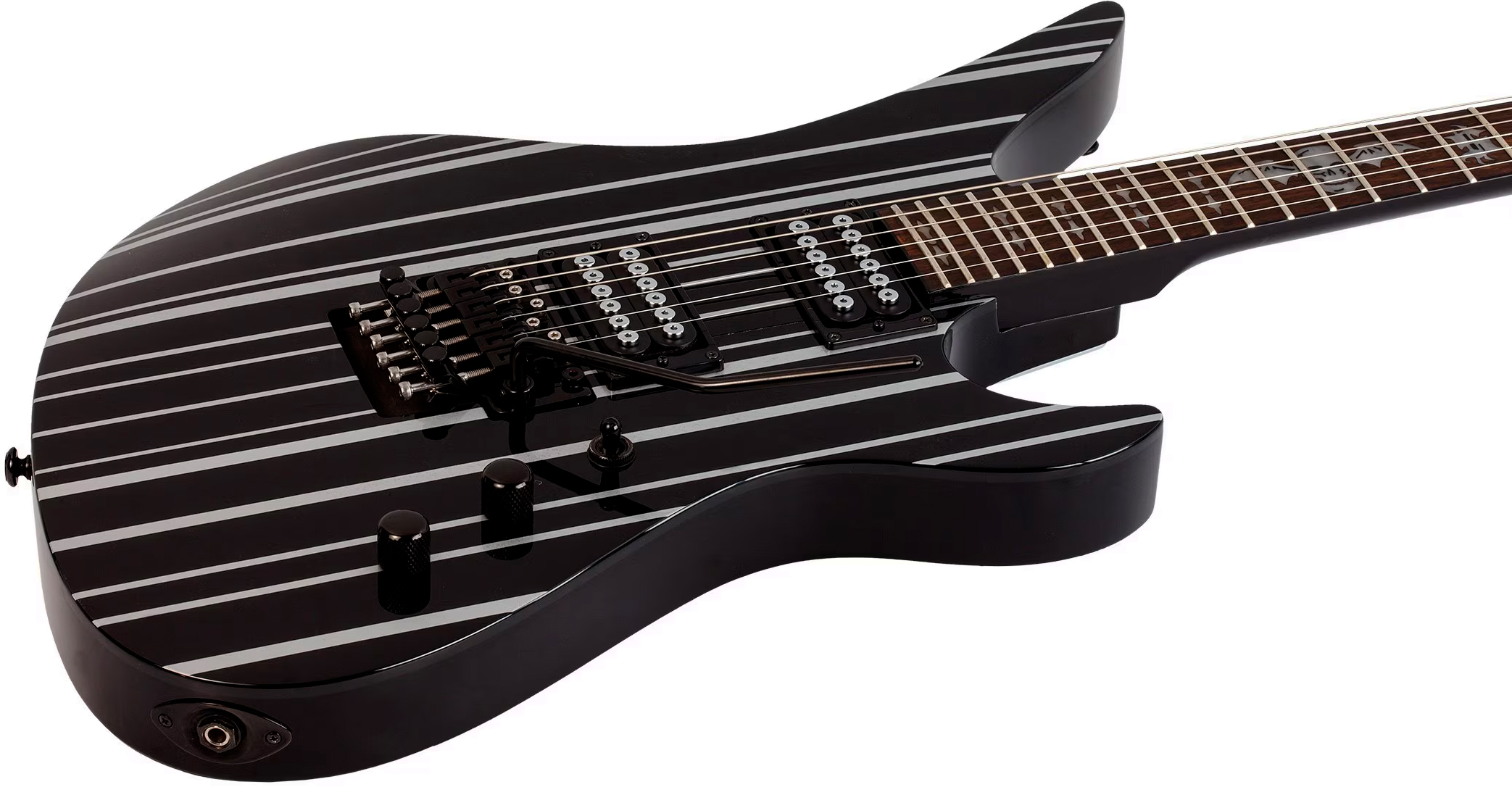 Schecter Synyster Standard Signature 2h Fr Eb - Gloss Black With Silver Pinstripes - Signature-E-Gitarre - Variation 1