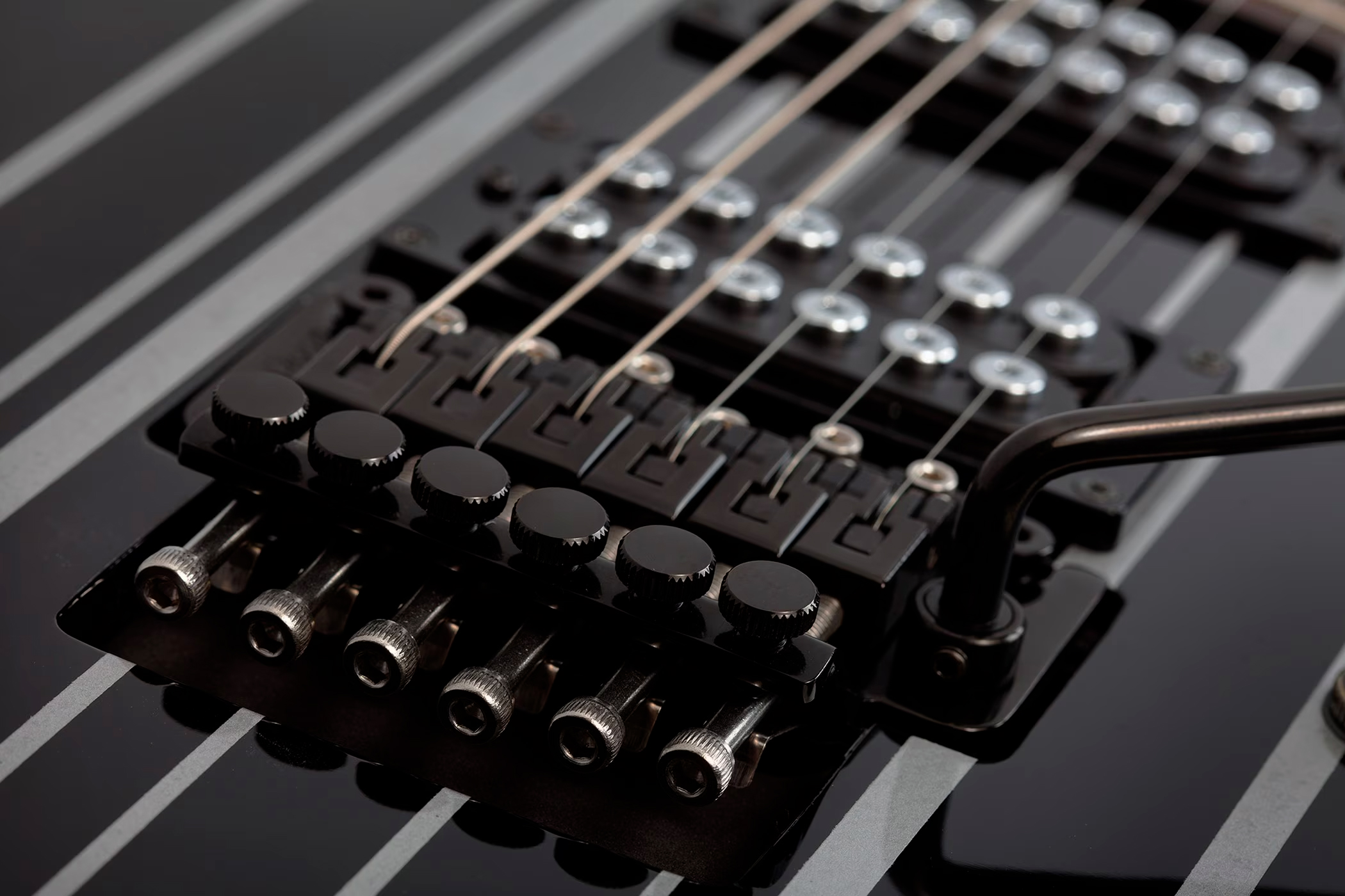 Schecter Synyster Standard Signature 2h Fr Eb - Gloss Black With Silver Pinstripes - Signature-E-Gitarre - Variation 2