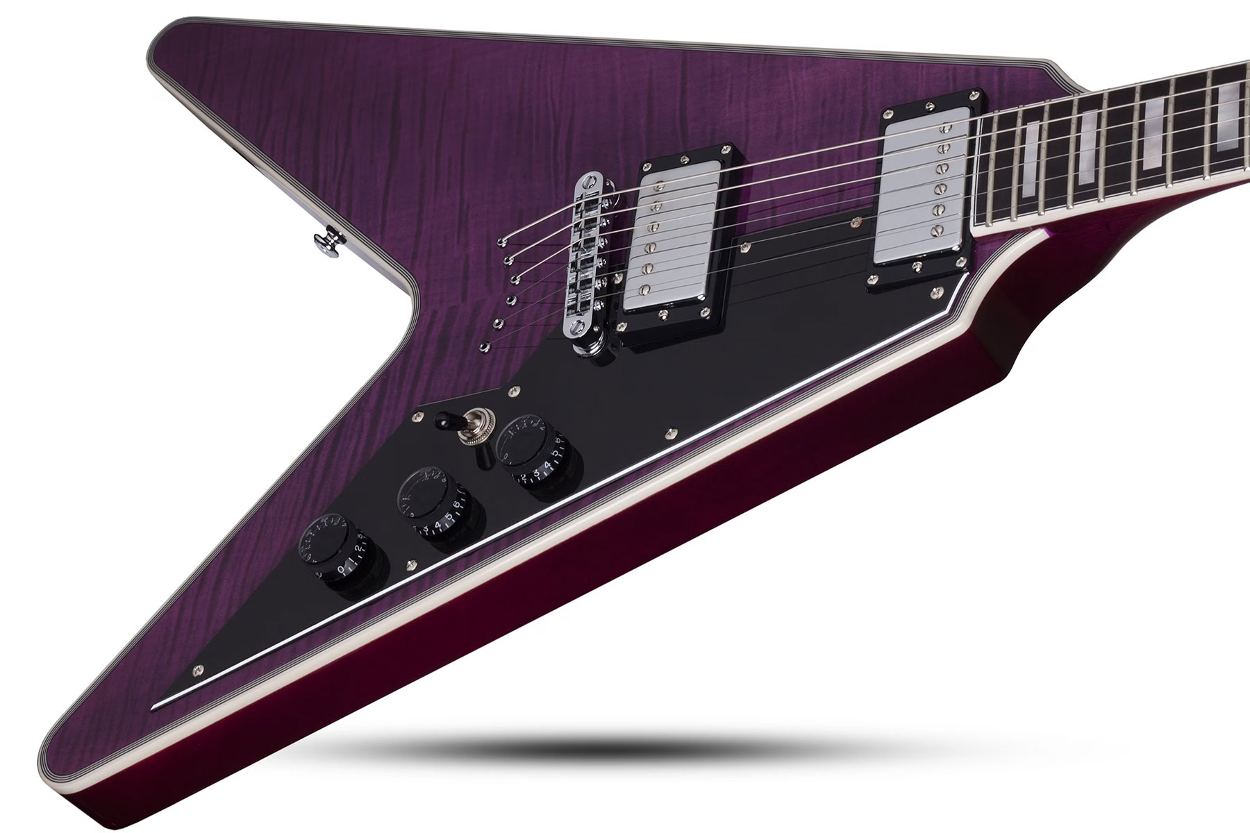 Schecter V1 Custom 2h Ht Eb - Trans Purple - E-Gitarre aus Metall - Variation 1