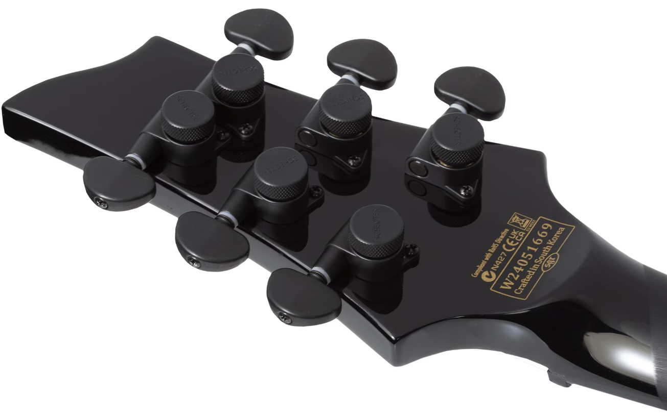 Schecter V1 Pryzm Palladium 2h Fishman Fluence Modern Eb - Gloss Black - E-Gitarre aus Metall - Variation 4