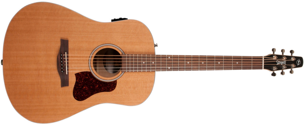 Seagull S6 Original Presys Ii Dreadnought Cedre Merisier Rw +housse - Natural Semi Gloss - Elektroakustische Gitarre - Main picture