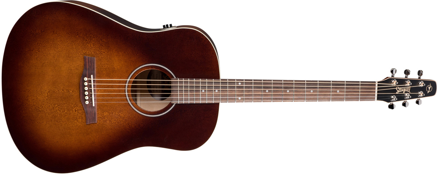Seagull S6 Original Qit 2019 Dreadnought Cedre Merisier +housse - Burnt Umber - Elektroakustische Gitarre - Main picture