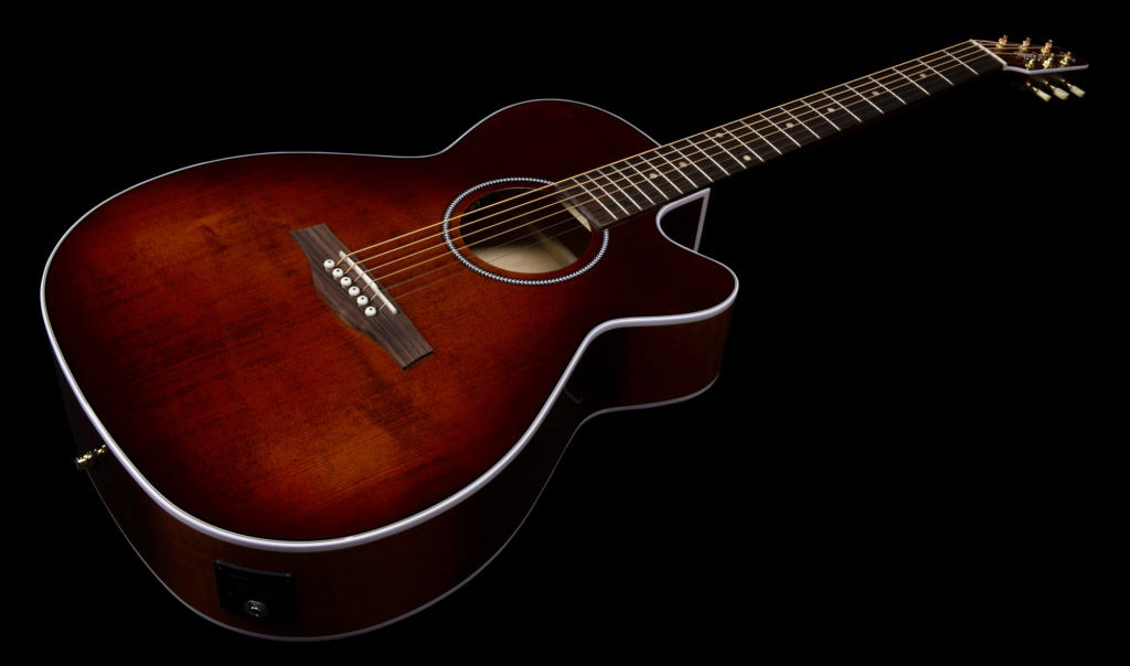 Seagull Performer Flame Maple Presys Ii Concert Hall Cw Epicea Erable Rw - Burst Umber - Elektroakustische Gitarre - Variation 1