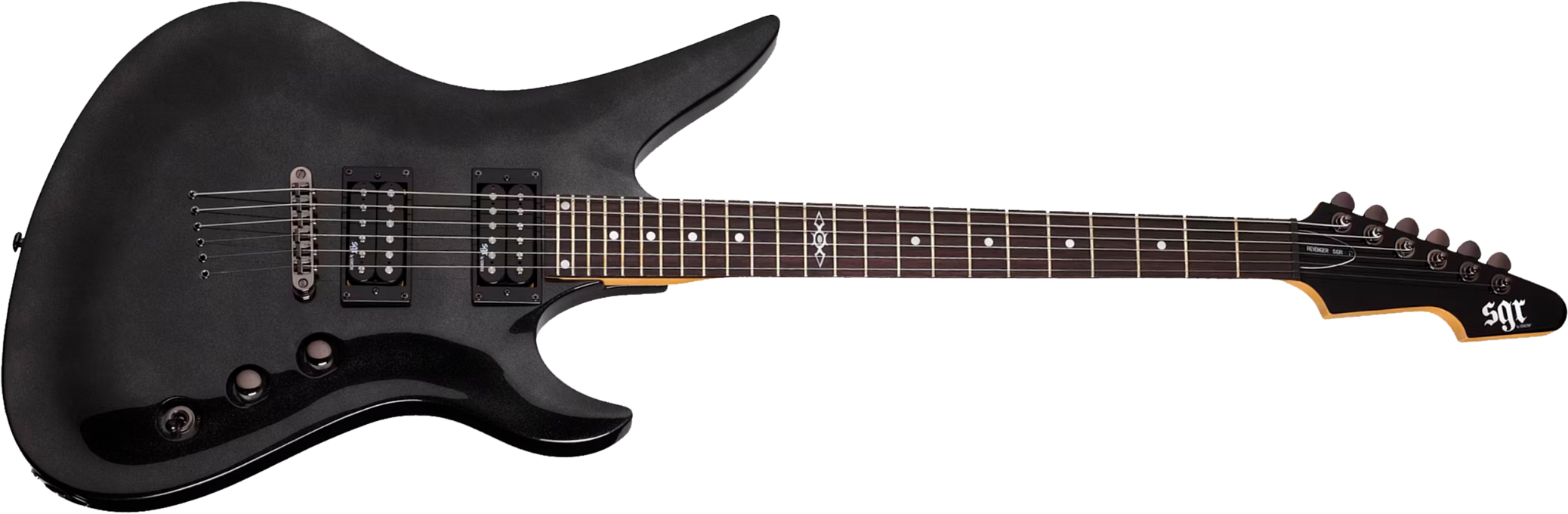 Sgr By Schecter Avenger 2h Ht Rw - Metallic Black - E-Gitarre aus Metall - Main picture