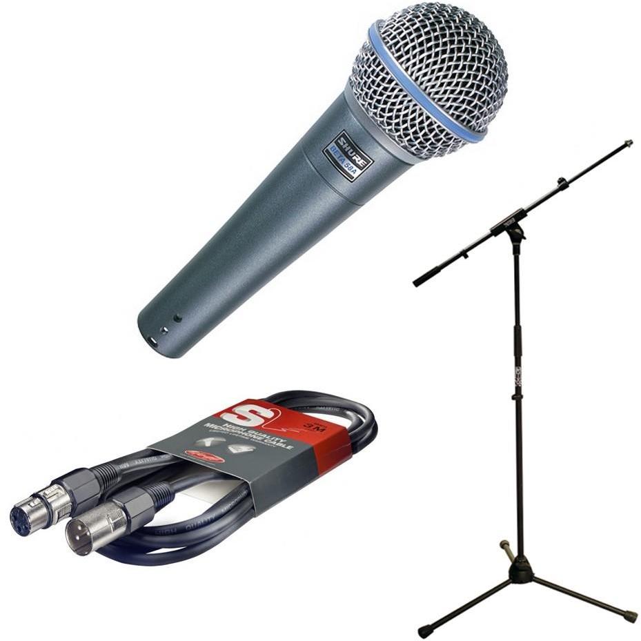 Mikrofon set mit ständer Shure BETA58 + K&M 25400 + X-TONE ECPX1004