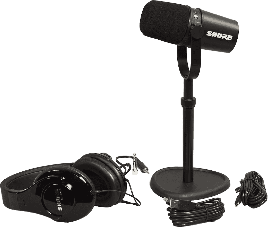 Shure Pack Mv7-k + Tkm 23230 + Srh240a-bk - Mikrofon Set mit Ständer - Main picture