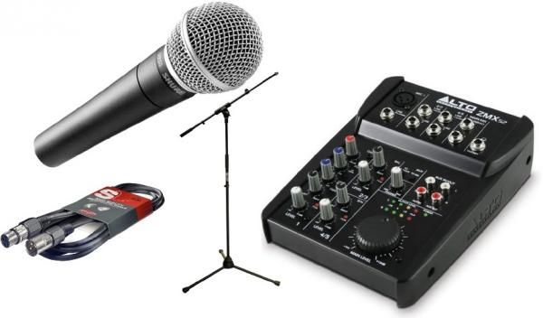 Mikrofon set mit ständer Shure Pack SM58 + ZMX52 + Pied + Câble