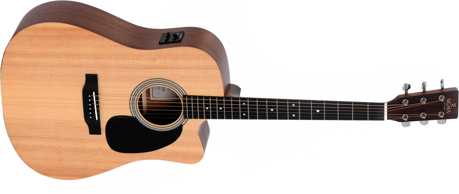 Sigma Dmc-ste Dreadnought Cw Epicea Acajou Mic - Natural Gloss Top - Elektroakustische Gitarre - Main picture
