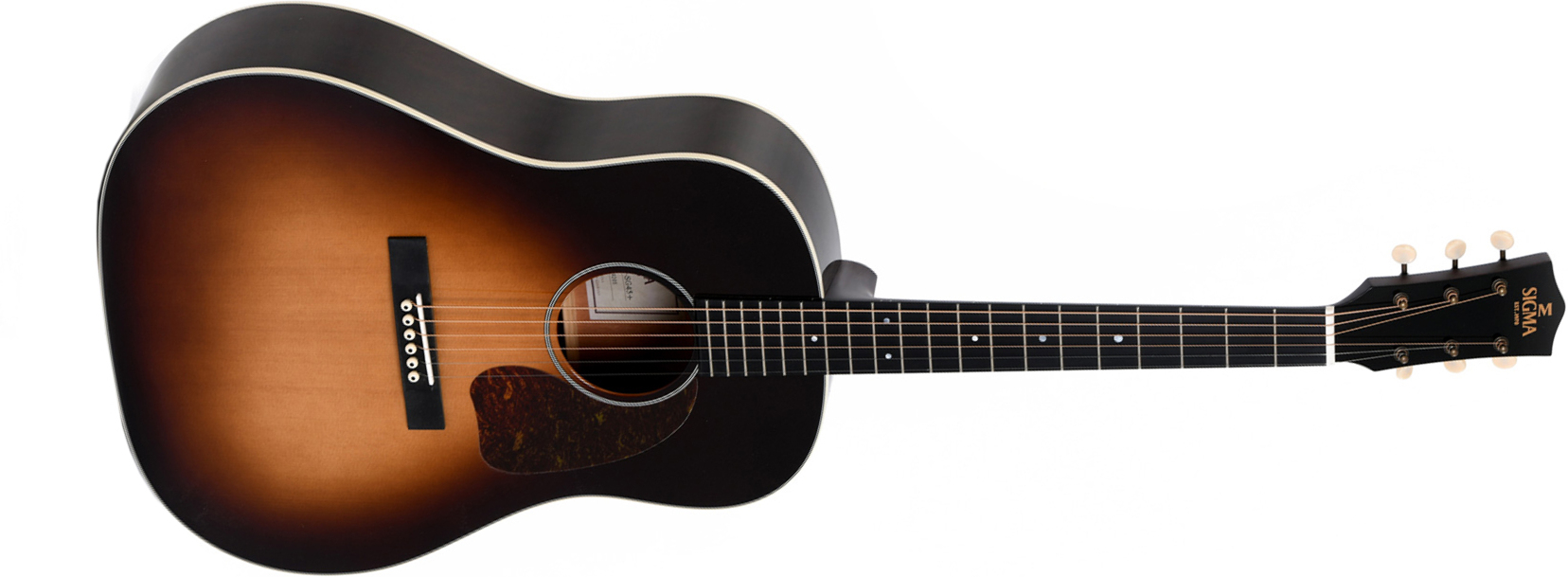 Sigma Jm-sg45+ Dreadnought Epicea Acajou Mic - Sunburst - Elektroakustische Gitarre - Main picture