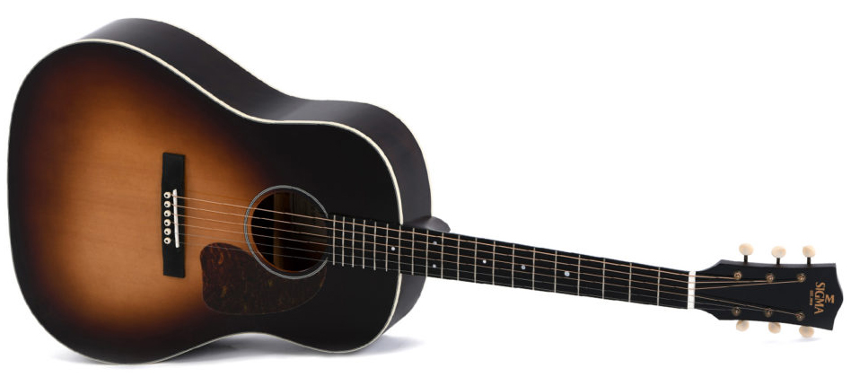 Sigma Jm-sg45+ Dreadnought Epicea Acajou Mic - Sunburst - Elektroakustische Gitarre - Variation 2