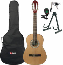 Konzertgitarre set Silvanez CL-34 NAT + housse + accordeur + capodastre + stand - Natural gloss