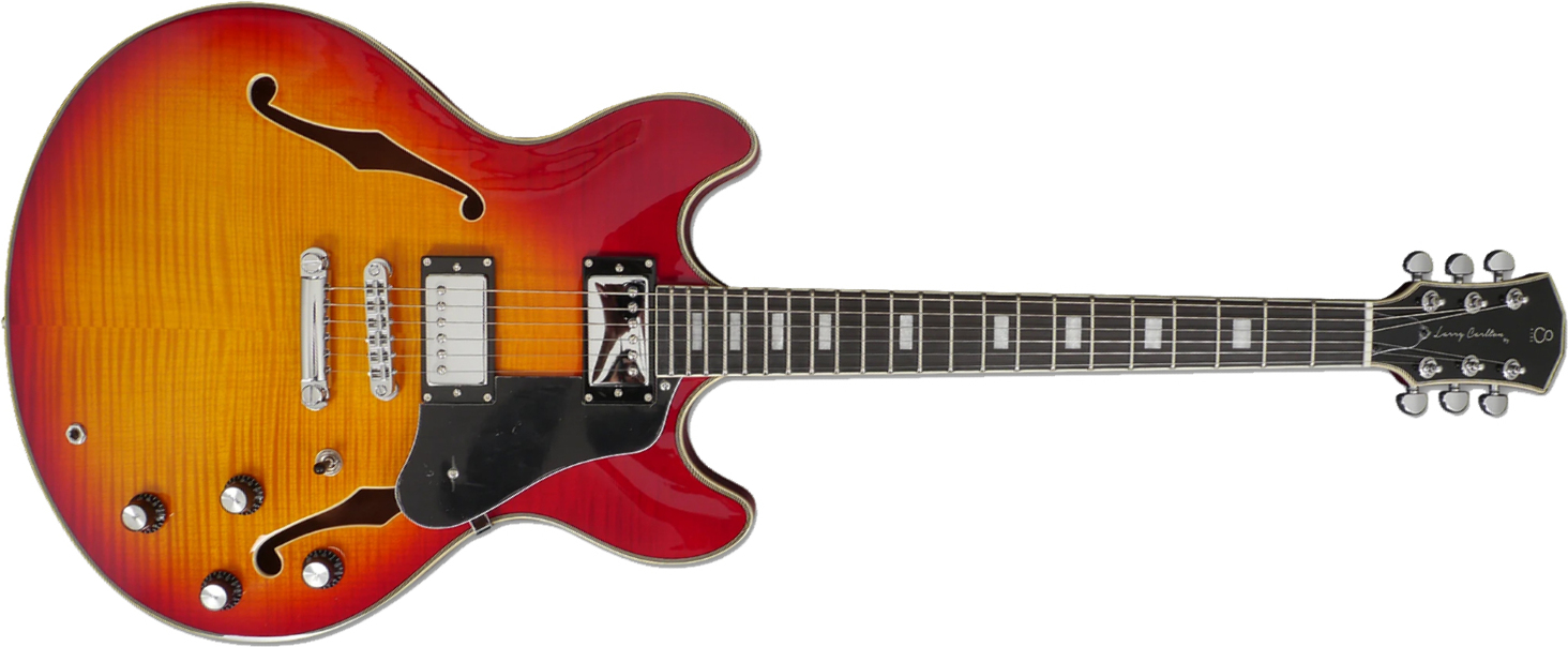 Sire Larry Carlton H7 Signature Ht Hh Eb - Cherry Sunburst - Semi-Hollow E-Gitarre - Main picture