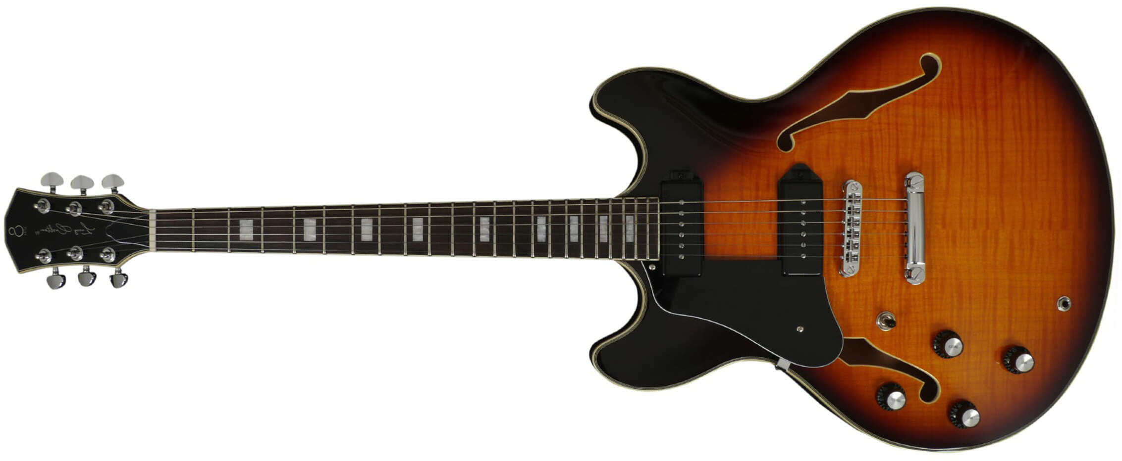 Sire Larry Carlton H7v Lh Signature Gaucher 2s P90 Ht Eb - Vintage Sunburst - E-Gitarre für Linkshänder - Main picture