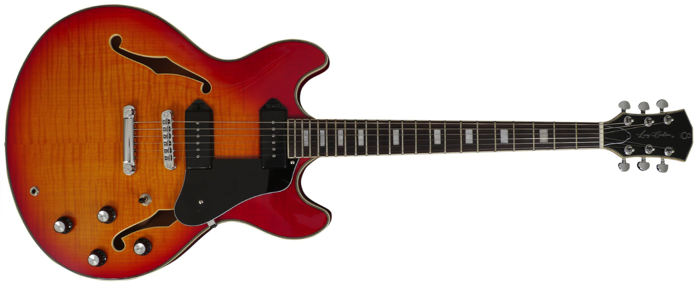 Sire Larry Carlton H7v Signature 2s P90 Ht Eb - Cherry Sunburst - Semi-Hollow E-Gitarre - Main picture