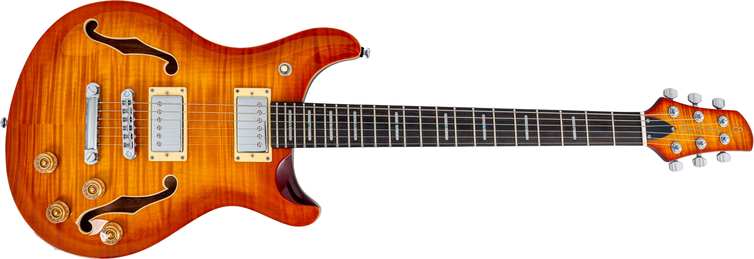 Sire Larry Carlton Q7 Hollow 2h Ht Eb - Amber Burst - Semi-Hollow E-Gitarre - Main picture