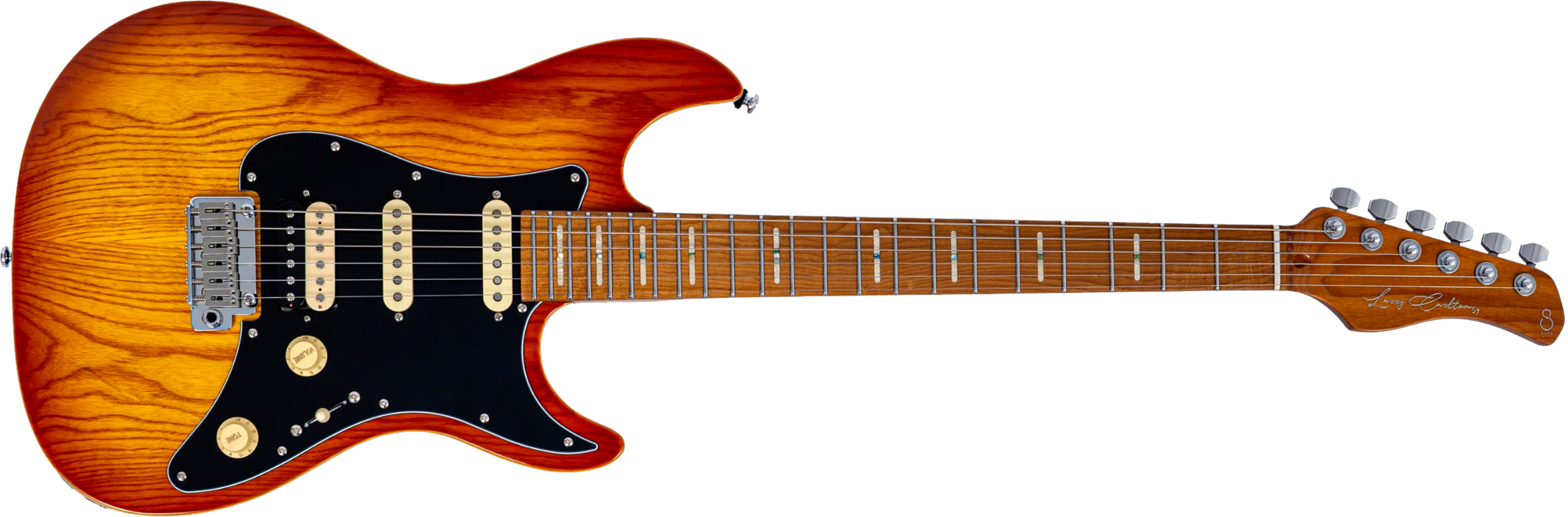 Sire Larry Carlton S7 Ash Top 3s Trem Mn - Amber Burst - E-Gitarre in Str-Form - Main picture