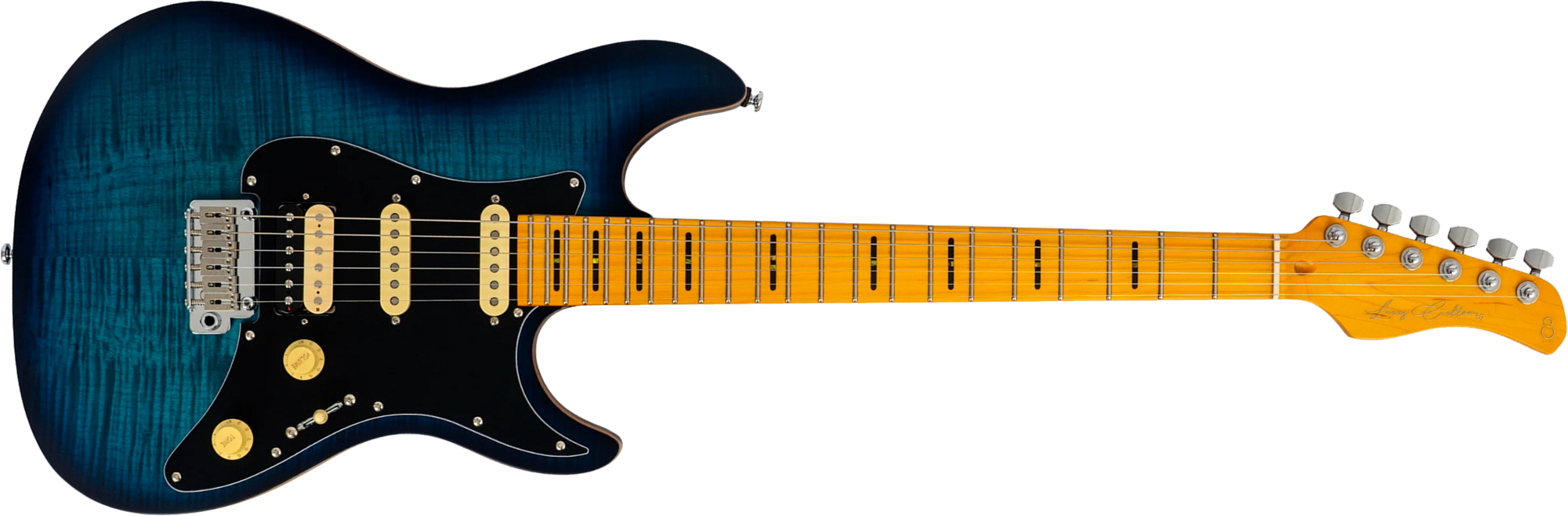 Sire Larry Carlton S7 Fm New Gen Hss Trem Mn - Transparent Blue Satin - E-Gitarre in Str-Form - Main picture