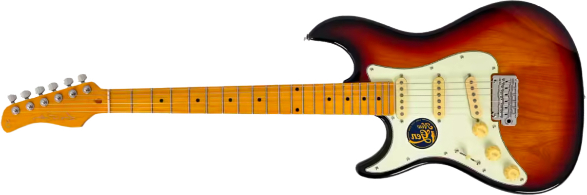 Sire Larry Carlton S7 Lh Gaucher New Gen 3s Trem Mn - 3 Tone Sunburst - E-Gitarre in Str-Form - Main picture
