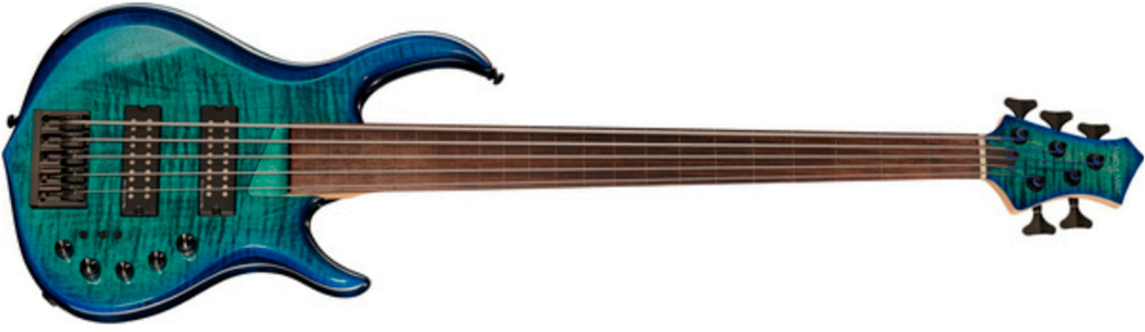 Sire Marcus Miller M5 Swamp Ash 5st Fl Fretless Active Eb - Transparent Blue - Solidbody E-bass - Main picture
