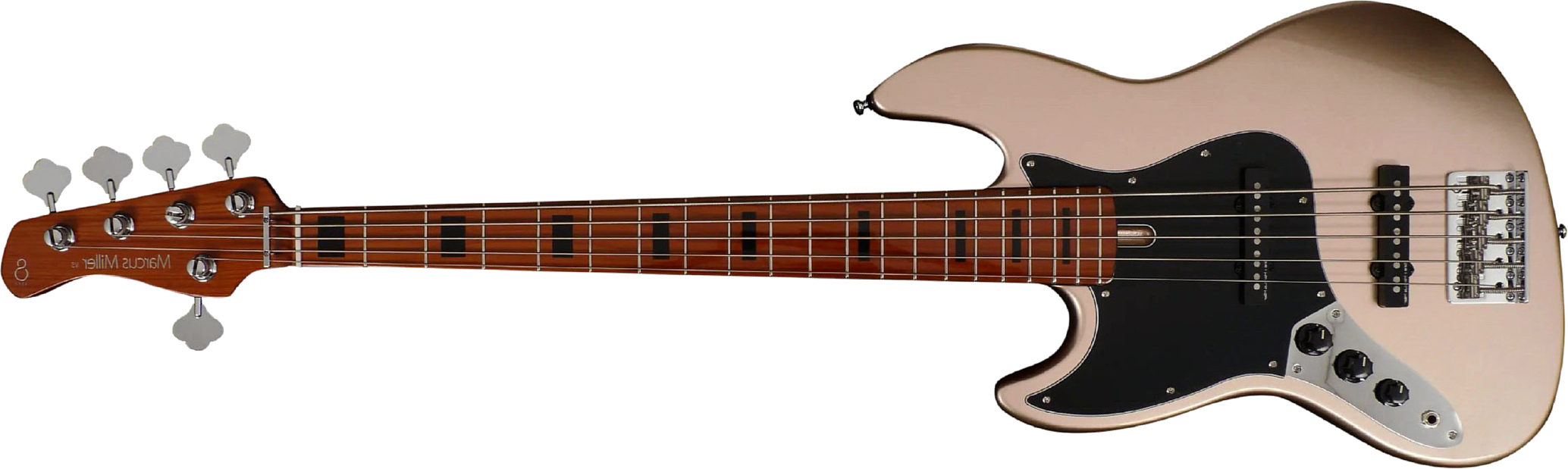 Sire Marcus Miller V5 5st Lh 5c Gaucher Mn - Champagne Gold Metallic - Solidbody E-bass - Main picture