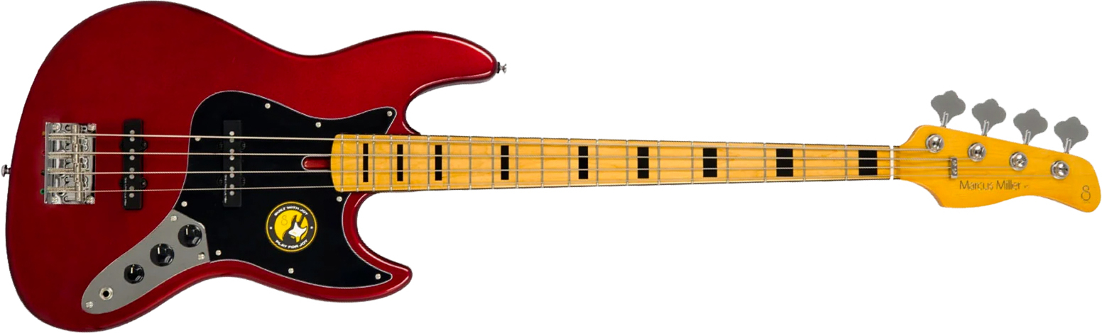 Sire Marcus Miller V5 Alder 4st Fretless Mn - Candy Apple Red - Solidbody E-bass - Main picture