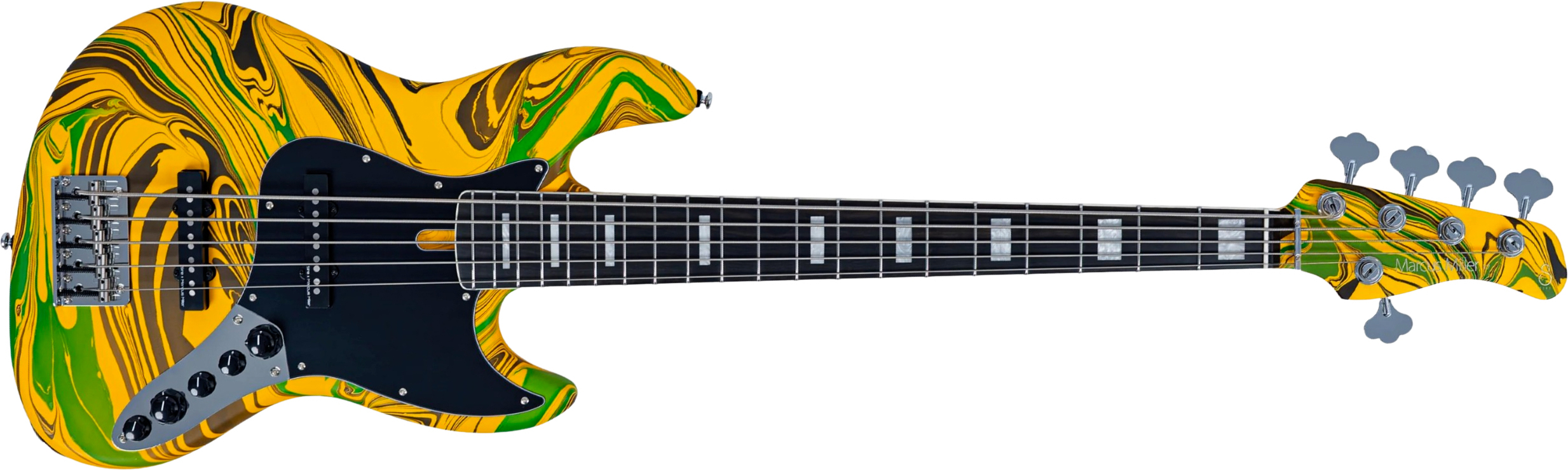 Sire Marcus Miller V7 Alder 2nd Gen 5st 5c Active Eb - Yellow Swirl - Solidbody E-bass - Main picture