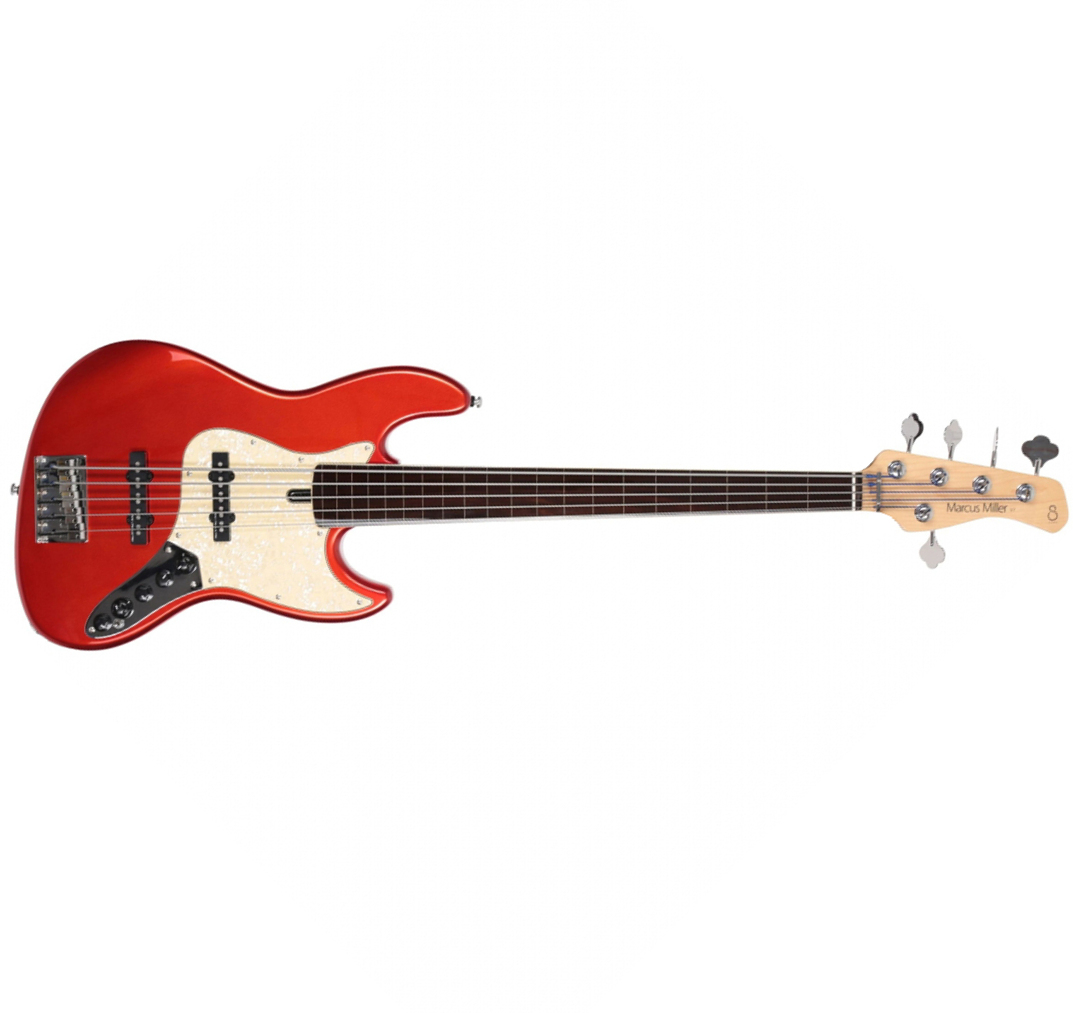 Sire Marcus Miller V7 Alder 5st Fl 2nd Gen. 5c Fretless Eb Sans Housse - Bright Metallic Red - Solidbody E-bass - Main picture
