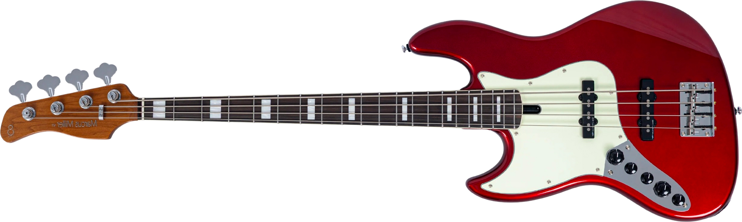 Sire Marcus Miller V7 Alder New Gen 4st Lh 4c Gaucher Active Eb - Candy Apple Red - Solidbody E-bass - Main picture