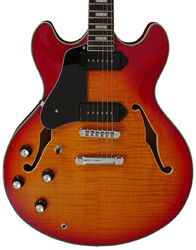 Semi-hollow e-gitarre Sire Larry Carlton H7V LH - Cherry sunburst