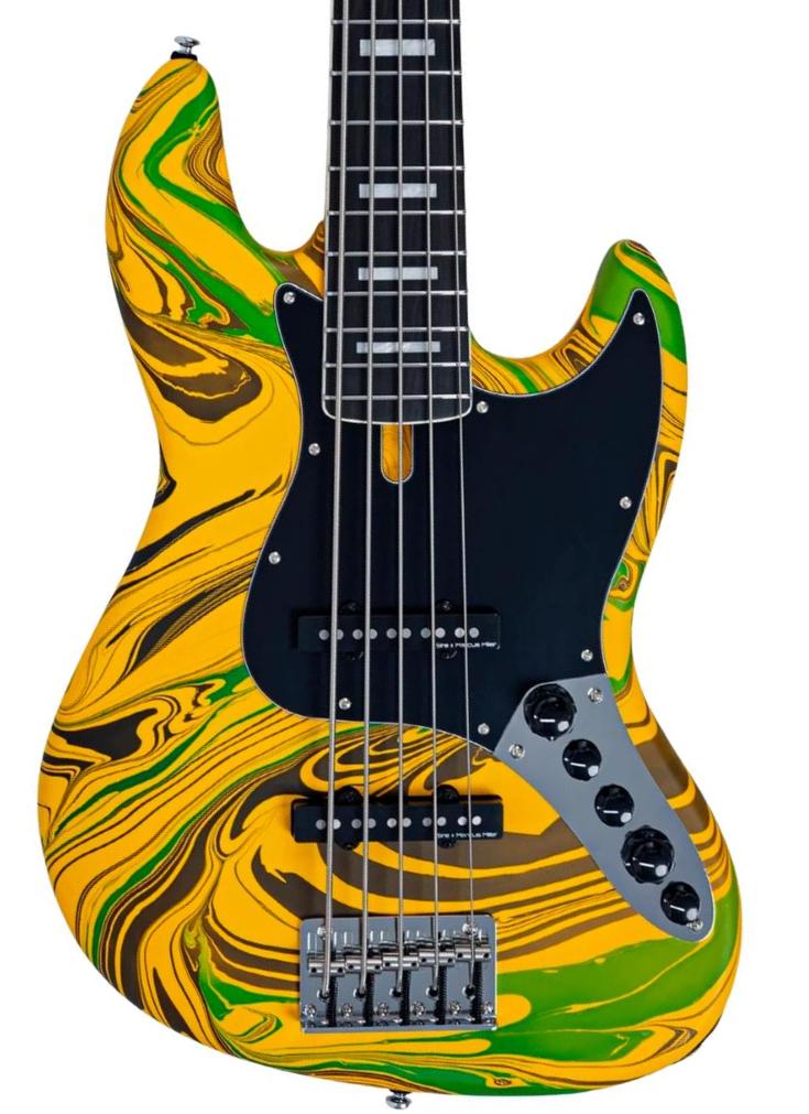 Solidbody e-bass Sire Marcus Miller V7 Alder New Gen 5ST (5-String) - Yellow swirl