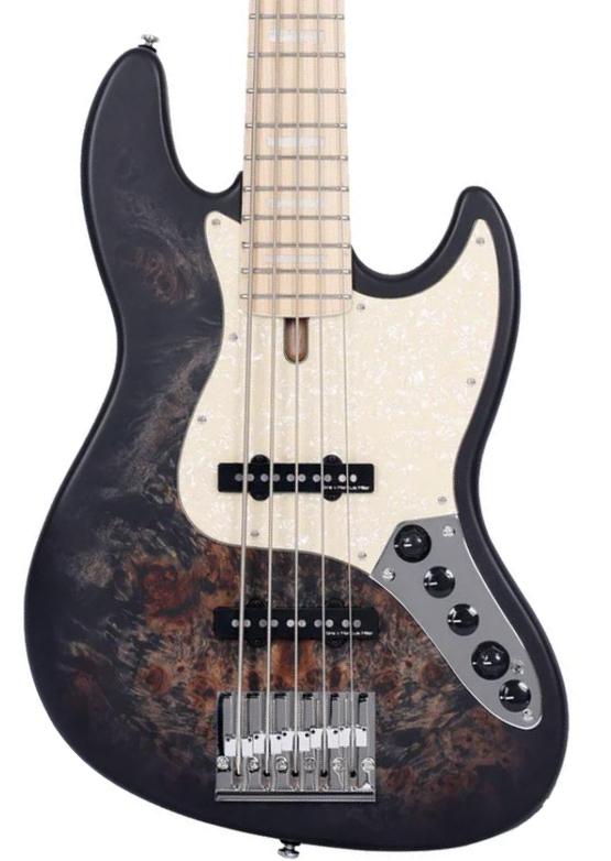 Solidbody e-bass Sire Marcus Miller V7 Ash Reissue 5ST 5-String - Transparent black satin
