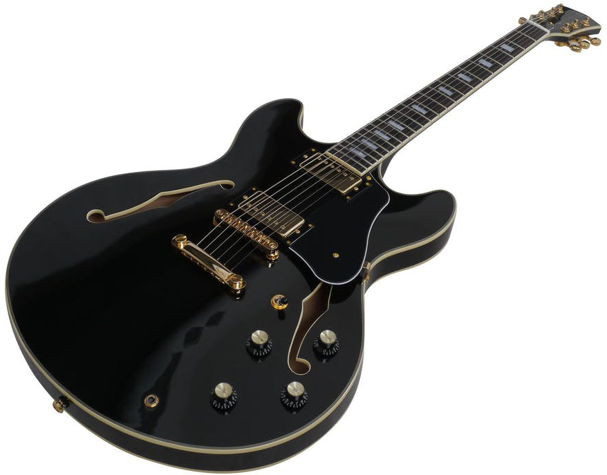 Sire Larry Carlton H7 Lh Signature Gaucher 2h Ht Eb - Black - Semi-Hollow E-Gitarre - Variation 2