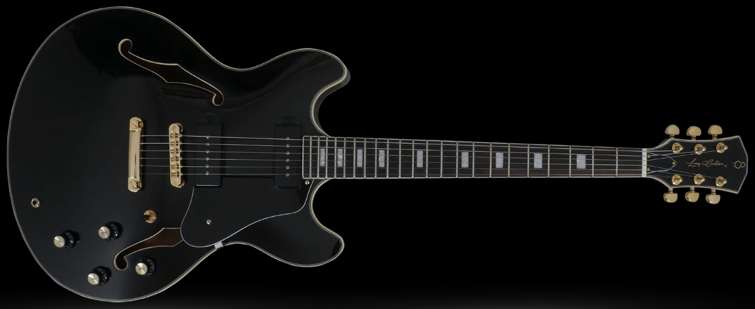 Sire Larry Carlton H7v Signature 2s P90 Ht Eb - Black - Semi-Hollow E-Gitarre - Variation 1