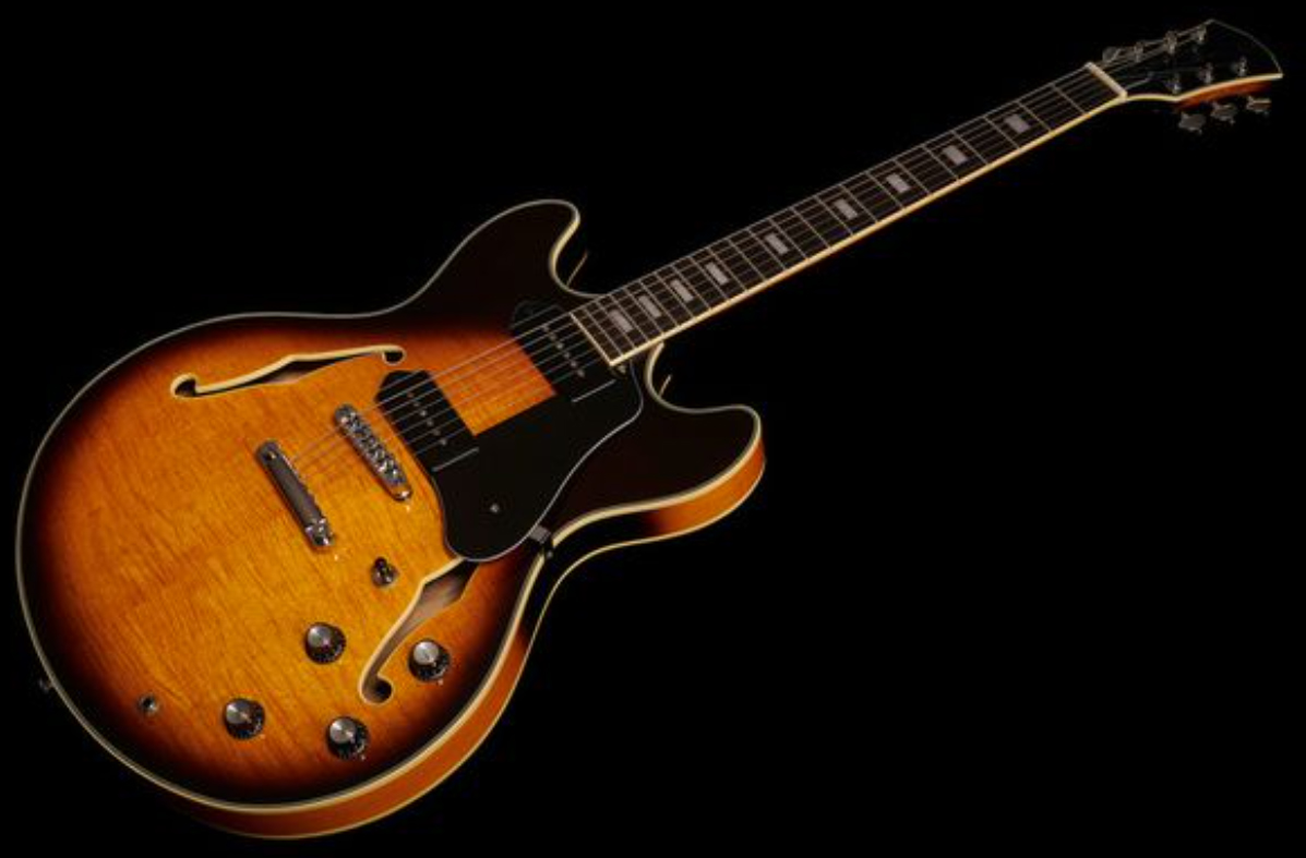 Sire Larry Carlton H7v Signature 2s P90 Ht Eb - Vintage Sunburst - Semi-Hollow E-Gitarre - Variation 3