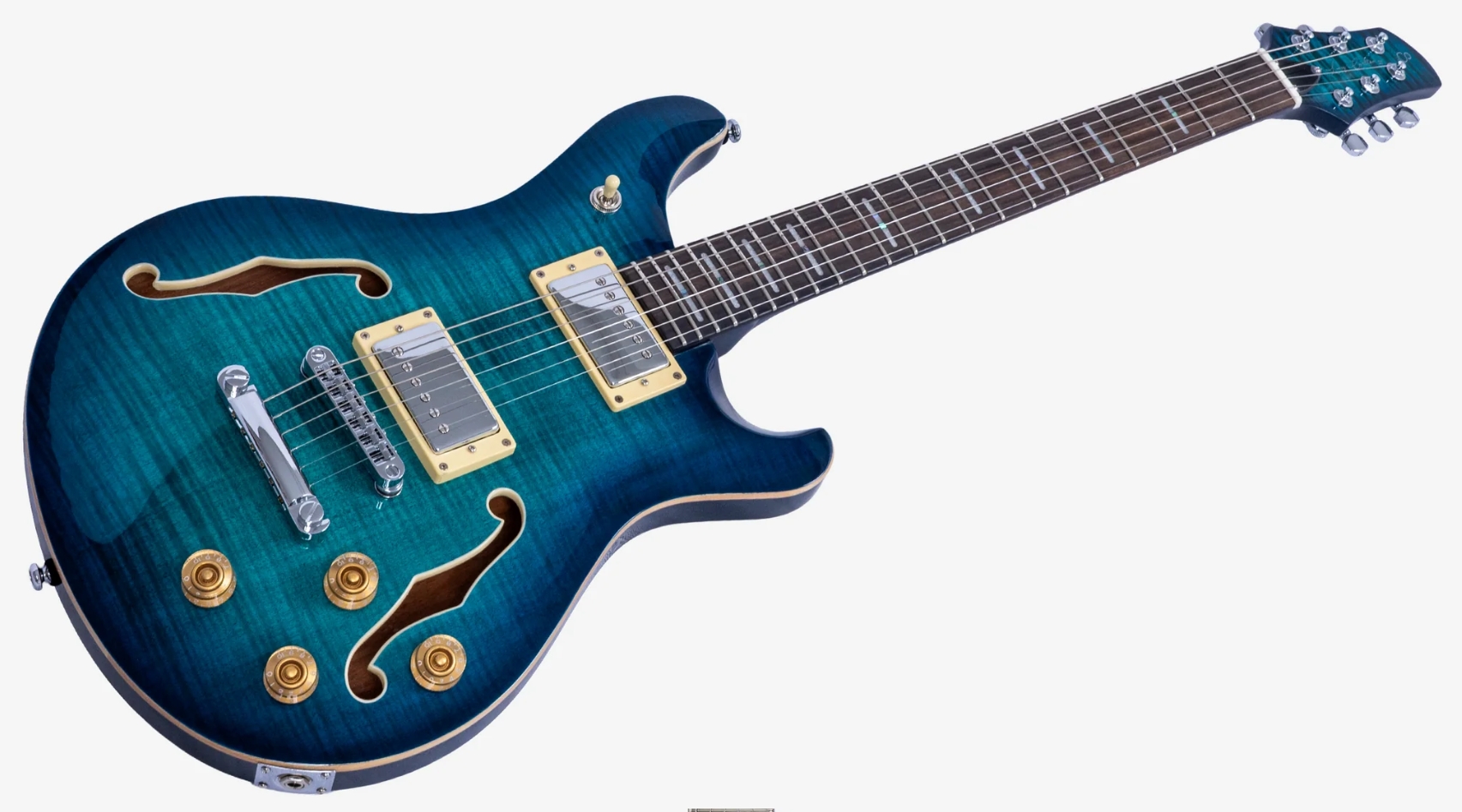 Sire Larry Carlton Q7 2h Ht Eb - Transparent Blue - Semi-Hollow E-Gitarre - Variation 2