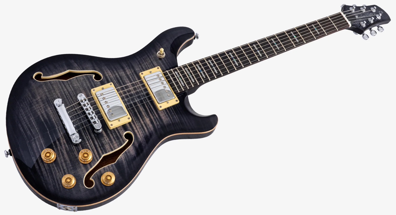 Sire Larry Carlton Q7 Hollow 2h Ht Eb - Transparent Black - Semi-Hollow E-Gitarre - Variation 2