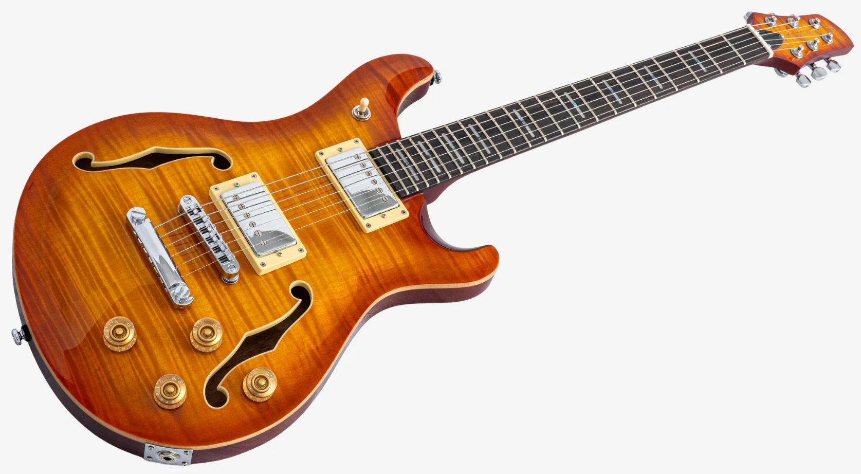 Sire Larry Carlton Q7 Hollow 2h Ht Eb - Amber Burst - Semi-Hollow E-Gitarre - Variation 2
