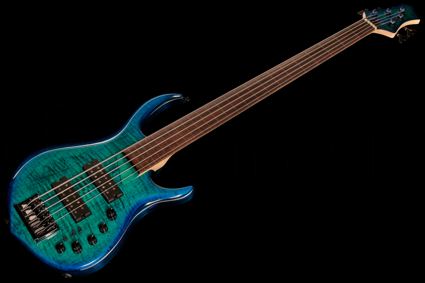 Sire Marcus Miller M5 Swamp Ash 5st Fl Fretless Active Eb - Transparent Blue - Solidbody E-bass - Variation 1