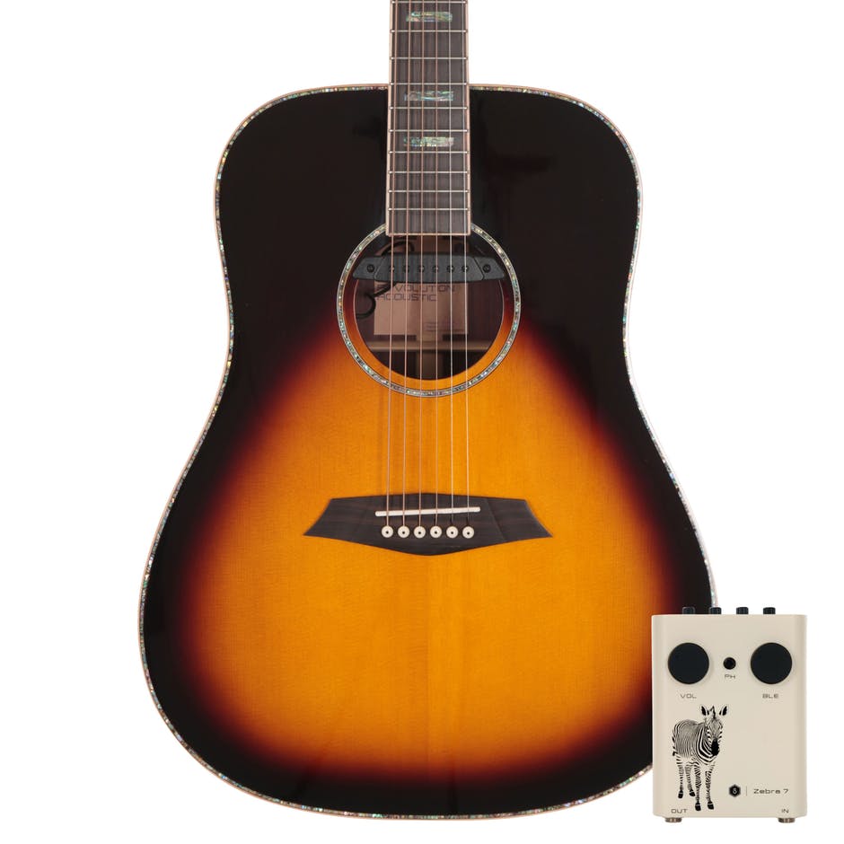 Sire R7 Dz Vs Zebra 7 Original Dreadnought Epicea Palissandre Eb - Vintage Sunburst - Elektroakustische Gitarre - Variation 2