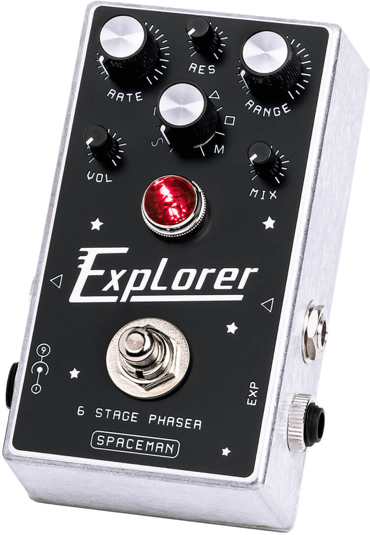 Spaceman Effects Explorer 6 Stage Phaser Silver - Modulation/Chorus/Flanger/Phaser & Tremolo Effektpedal - Variation 1