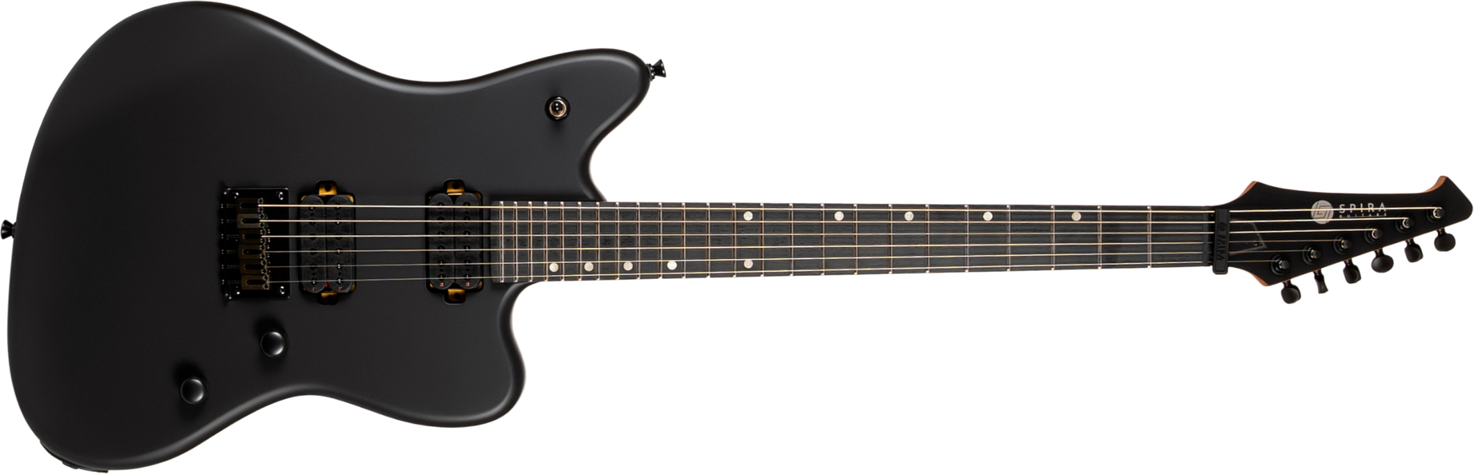 Spira Guitars J400 Mbk 2h Ht Rw - Black Satin - Double Cut E-Gitarre - Main picture