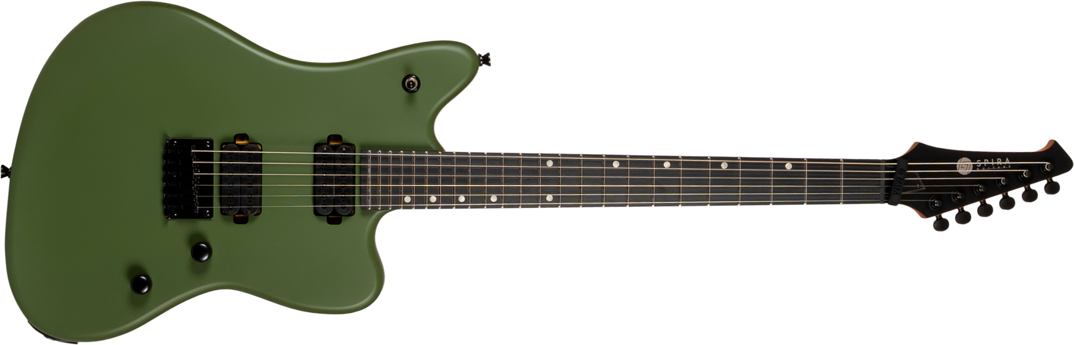 Spira Guitars J400 Mgr 2h Ht Rw - Green Satin - Double Cut E-Gitarre - Main picture